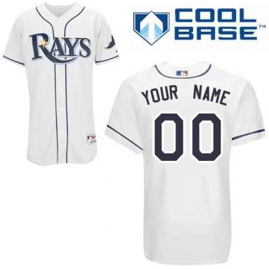 Men Women Youth All Size Tampa Tampa Bay Rays White Customized Cool Base Jersey 3